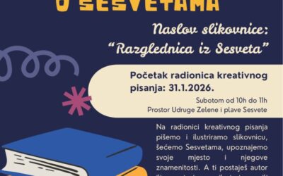 Obavijest o radionici Pisanja prve slikovnice o Sesvetama te Digitalnog dizajna